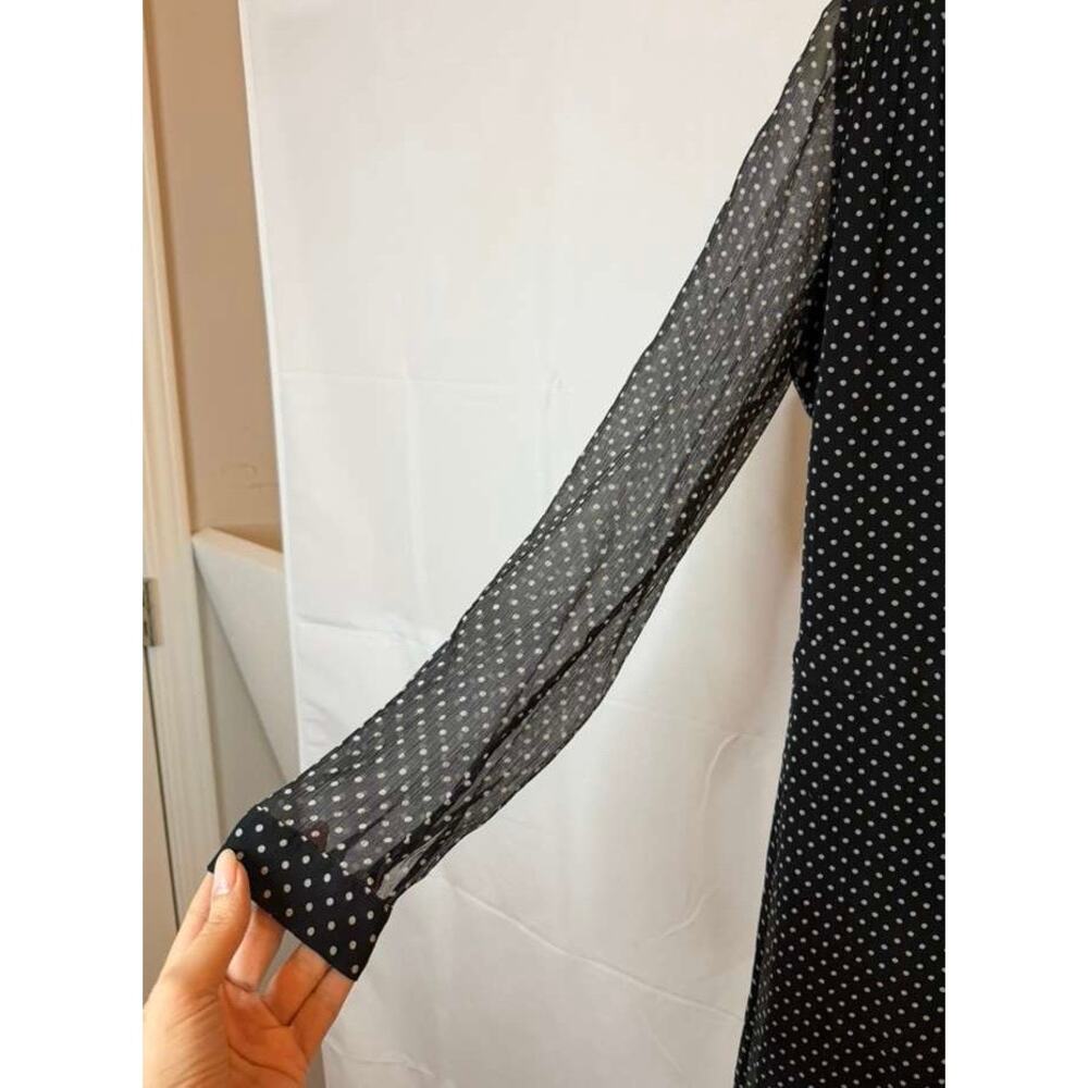 Sézane Clemence Black and White Polka Dot Midi Dress Size 36 US 4 Bust 36in - Picture 6 of 10